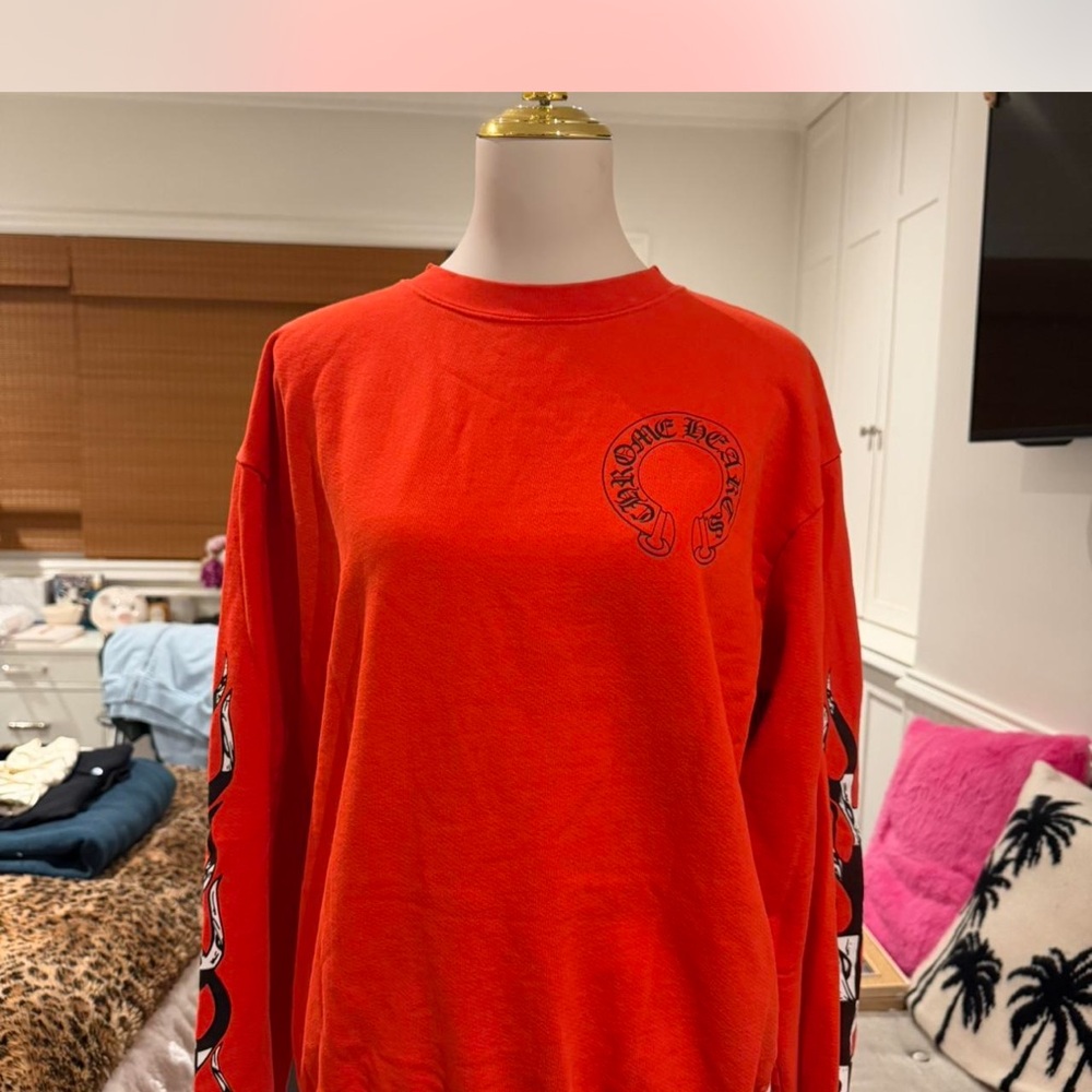Chrome Hearts Red Matty Boy Graphic Long Sleeve Sweatshirt